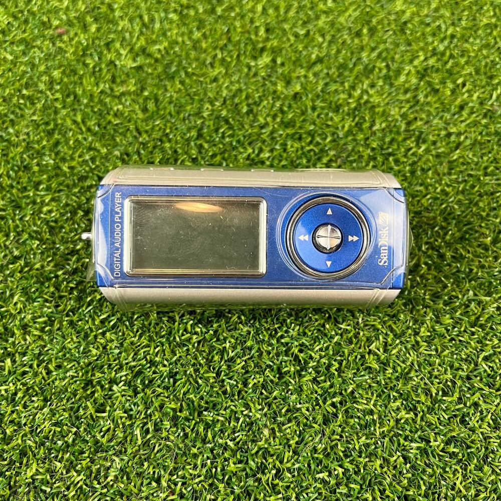 SanDisk SDMX1-512R Digital Audio MP3 Player FM Radio Voice Recorder Blue Working